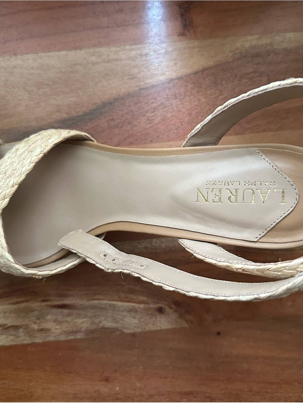 Ralph Lauren Natural Braided Espadrille Platform Sandal - Picture 5 of 11